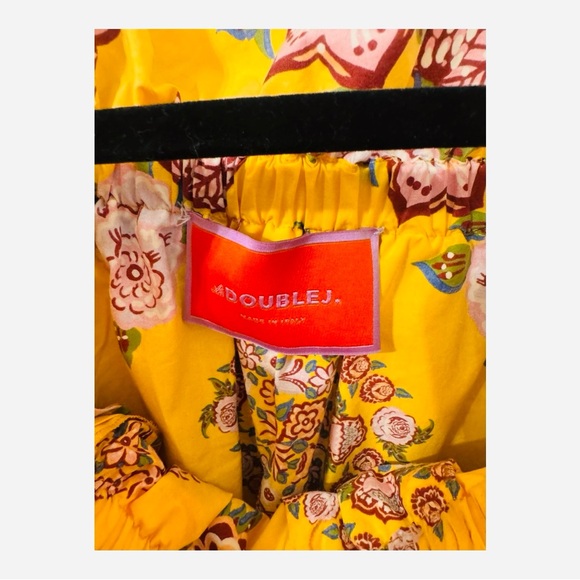 La DoubleJ Cowgirl Giallo Breakfast Dress | Yellow Floral Off-Shoulder | Small - Picture 6 of 8